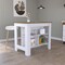 Tuhome Cala Kitchen Island, Four Legs, Three Shelves, White/Walnut ABC5530 - alternate 2